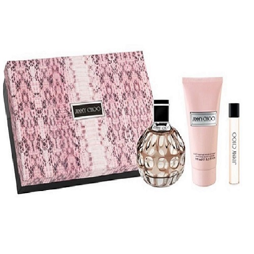 Jimmy Choo Gift Set 3.3 oz EDP + Body Lotion + Travel Size Perfume for ...
