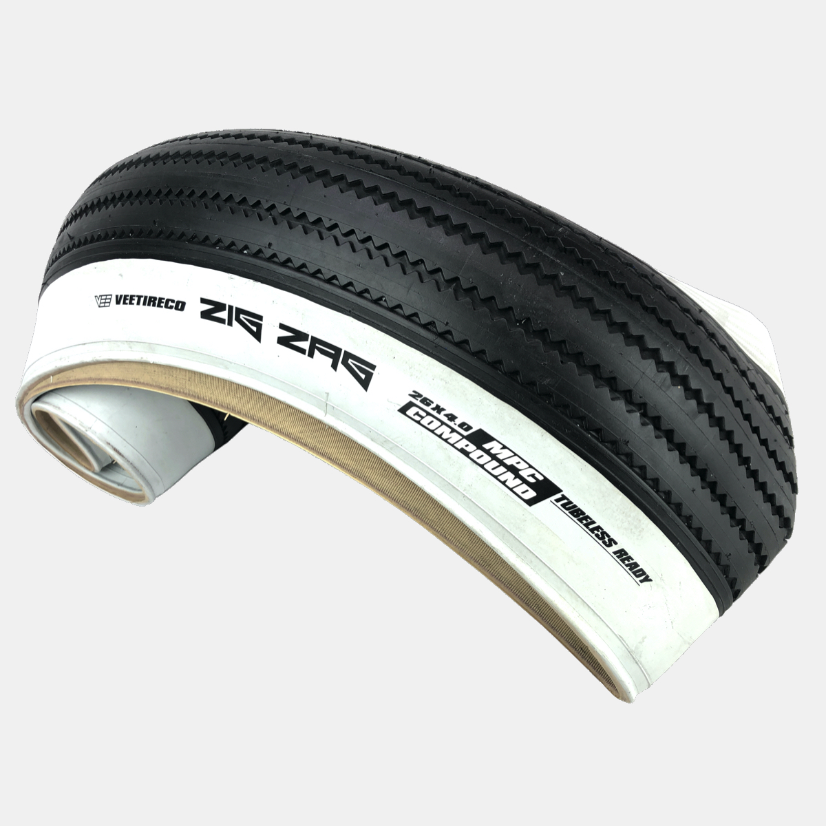 Vee Tire Zig  Zag  26x4 0 White  Wall Tire Folding Bead Multi 