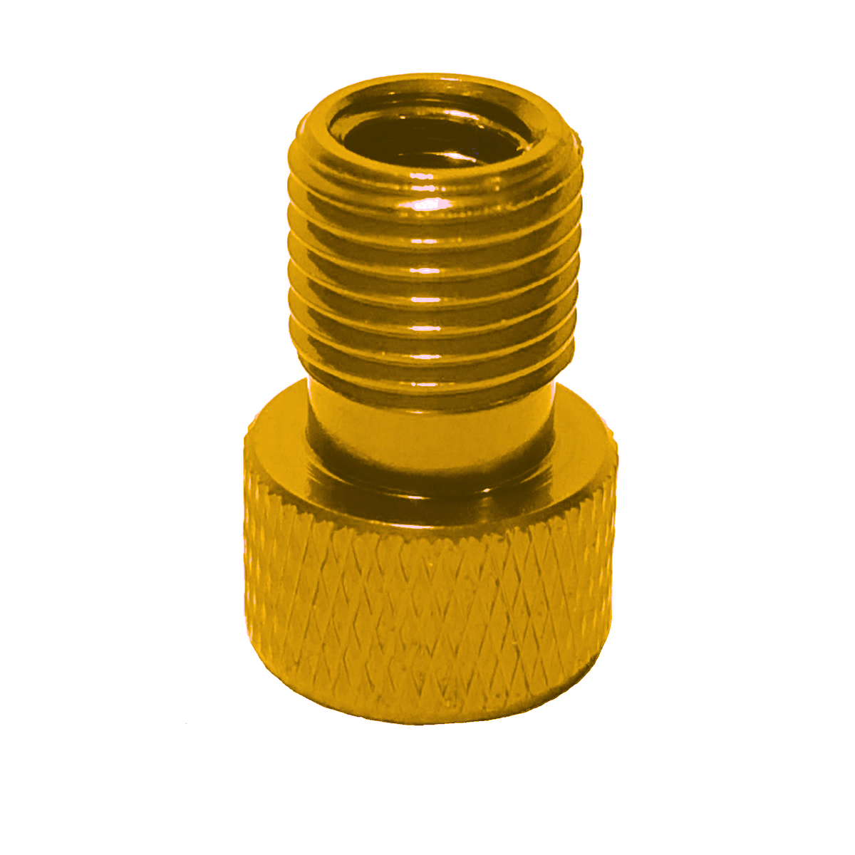 Gold Presta Valve Adapter Converts Presta Valves to Standard Schrader