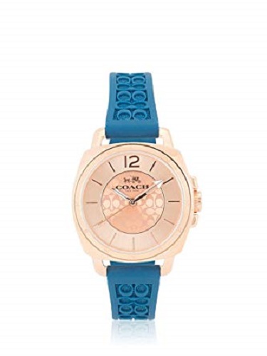 Coach Womens Mini Boyfriend Blue Silicone Signature Strap